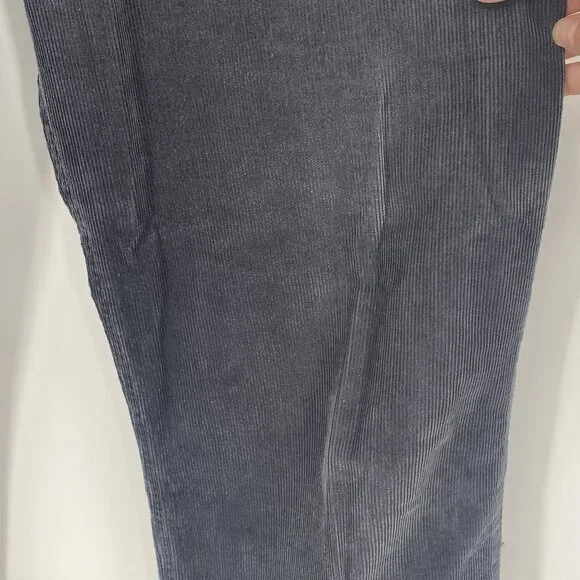 Bottega Veneta Mens Size 50 Corduroy Dark Gray Navy Button Fly Pants Straight